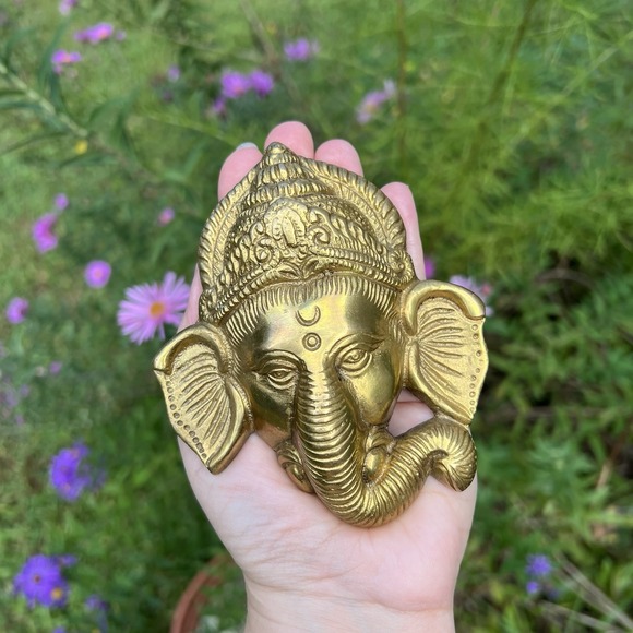 Beautiful Lord Ganesha Face Statue Wall Hanging Christmas Gift Home Decor Art - Picture 13 of 13